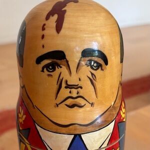 Vintage Russian USSR 5 Presidents Nesting Matryoshka Dolls - Signed